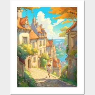 Beautiful european anime landscape Posters and Art